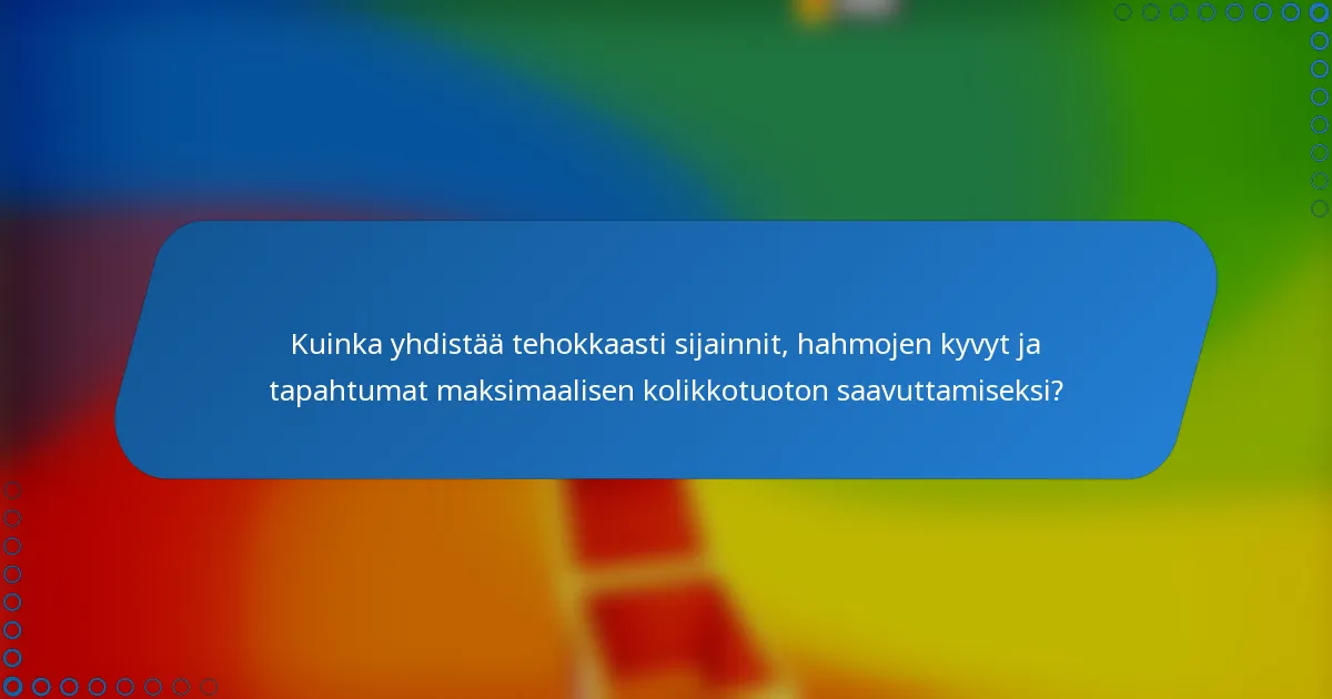 Kuinka yhdistää tehokkaasti sijainnit, hahmojen kyvyt ja tapahtumat maksimaalisen kolikkotuoton saavuttamiseksi?
